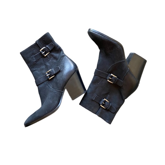Michael Kors Ashton Mid Leather Buckle Bootie - Picture 1 of 9